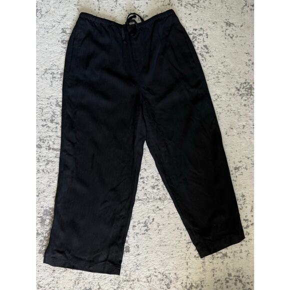 Tommy Bahamas 100% Silk Black Easy Pull On Capri Pant Size Small - Picture 1 of 5